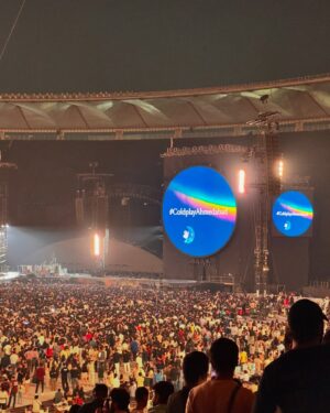 Kanchi Kaul Instagram - Attending Coldplay for the second time… but THIS!!! ✨💫 The stadium, the music, a hundred and fifty thousand voices united in song and love … the VIBE … the energy —absolutely magical. 🌟 We got fixed, the lights guided us home, but sharing this surreal experience with MY UNIVERSE 🌎 my  not-so-littles , made it euphoric, overwhelming, and truly one of the best days of our lives. ❤️💙 YES !  The core memory had to be made with them ❤️‍🔥
And Im so Proud that the most unforgettable concert of my life happened right here in INDIA! 🇮🇳 A place that somehow always felt a bit underwhelming for moments like this—until last night. 🌌 THE STADIUM!!! Mammoth !! No words can ever capture the beauty of what just unfolded, the sheer magic of it all. This night will live in our souls forever 🌟❤️✨ . Coldplay, you were everything! 🎶✨💖 26.01.2025 Ahmedabad.  #coldplaycorememory #theadventuresofAI #musicofthespheres #coldplayindia #skyfullofstars #myuniverse #republicday