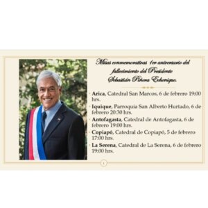 Karla Rubilar Instagram - Listado oficial de misas conmemorativas, por el 1er aniversario del fallecimiento del Presidente Sebastián Piñera Echenique. 
Desliza para revisar ciudades, fechas y horarios 👉