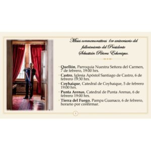 Karla Rubilar Instagram - Listado oficial de misas conmemorativas, por el 1er aniversario del fallecimiento del Presidente Sebastián Piñera Echenique. 
Desliza para revisar ciudades, fechas y horarios 👉