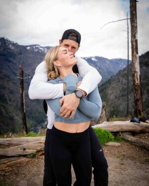 Katrin Tanja Davidsdottir Instagram - My forever Valentine ❤️🌹 I love every day I get to do life with you. Just scrolling through these photos makes me smile so hard, I love the memories that we have created & the life that we are building. Thank you for being the best thing that ever happened to me baby!!! My rock, my home, my future husband. I love you, @brookslaich 🫶🏼✨