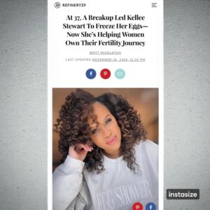 Kellee Stewart Instagram - INTERVIEW 🚨 Usually I tell y’all to stay out of people’s uterus on Thanksgiving. But after this election… WE HAVE TO TALK ABOUT IT!! Thank you to the incomparable Britt Middleton for this awesome interview for @refinery29 and @r29unbothered where we had a raw discussion about my egg journey and how the election results affect women’s bodies and our choice across this country. This candid convo also dives into the nuanced deeper threat on Black women’s lives as we continue to fight our way forward to safety.  And special hug and thanks to @dontairaterrell for the connection and her tireless work bringing human stories to light. 
Also mentioned are @resolveorg (donate please) and @asrm_org (look into it)
Go to refinery29.com and pass it to a friend with the mash potatoes 🧡