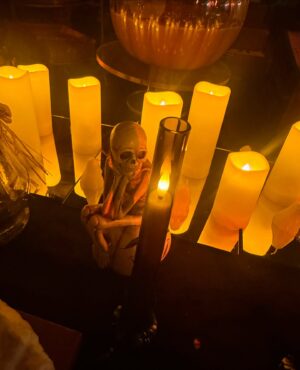 Kimberley Kates Instagram - One of my favorite holidays…this year I was the Corpse Bride for those who asked. 🧟‍♀️👰🏼 

Each Halloween, my sister transforms her garden into a whimsical wonderland, creating a magical escape where everyone can immerse themselves. She truly outdoes herself… 🧚🏻

And this year we were treated to live music with her husband’s band. 💗👻💗

#corpsebride #halloween #costumes #timburton #kimberleykates