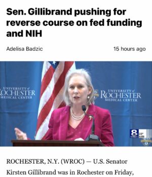 Kirsten Gillibrand Instagram - Slashing funding for the NIH will hurt public health, local jobs and our economy as a whole. And I know elected officials from both sides of the aisle agree.
