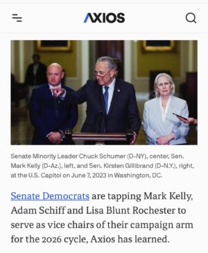 Kirsten Gillibrand Instagram - I am honored to announce Senators Kelly, Schiff and Blunt Rochester as vice chairs of the @dscc. These senators are seasoned campaigners with proven track records of winning tough races, and their thorough understanding of voters and the electoral landscape will maximize the DSCC’s ability to be successful. I look forward to working alongside them to protect our incumbents, recruit strong challengers, and secure victories for Senate Democrats in 2026.