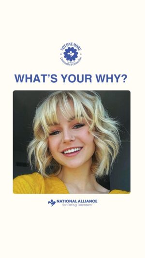 Kris Collins Instagram - Everyone has a WHY. 💙⁠
⁠
For @kriscollins, her WHY is finding joy again, showing up so others never feel alone, and embracing life to the fullest. She knows that recovery isn't linear, but it's worth it!⁠
⁠
As part of the @alliancefored #WhatsYourWhy campaign, Kris is sharing what fuels her passion for advocacy and healing. Now, it’s your turn—what’s your WHY?⁠
⁠
🎥 Join the movement:⁠
→ Use our original audio linked in our bio under "Day of Recovery - Join the "What's Your Why?" movement⁠
→ Share the moments that define your WHY⁠
→ Tag @alliancefored & use #WhatsYourWhy⁠
→  Tag 3 people you’d like to invite to participate!⁠
⁠
Together, we can make sure there’s Not One More. 💙⁠
⁠
#WhatsYourWhy #NotOneMore #EatingDisorderRecovery #YouAreNotAlone