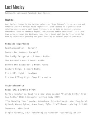 Laci Mosley Instagram - Happy 5 years Scam Goddess Podcast CONgregation. Thank you to all of you who have been there from the BEGINNING and those who joined the ride. Doing this show was my own scam into comedy podcasting and it just kept going (like scammers do) I can’t believe a book and a TV show I’m still polishing came out of it?! Y’all give me so much joy and I keep pushing even when it’s hard because it’s amazing to know you feel it back. I’m so joyful and grateful for you all. Thank you to all the amazing humans who got me here and keep lifting me up. @annahossnieh @milesofgray @jack_o_brien @yayforzig @colinandergram @jkargbo13 @scottespia @sharilyn_vera @kaebrandt @itsjustcodi July Diaz @abby_.aguilar Richard Garcia @teamcoco @siriusxm @earwolf and many more!! I love you all. Thank you ❤️💃🏽