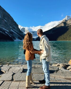 Lani Randol Instagram - Swipe to see the last time we were in Banff 💍

My family at @niveausa hosts a retreat every year for the #NIVEASquad, and I was SO excited when I found out this years’ retreat would be held in Banff. It was so sweet revisiting the place that @garrett_randol proposed to me at 5 years ago. Well, CLOSE, to the same place. We found out as we were traveling that the specific Lake (lake moraine) he proposed at closed for the season a week before our trip. We were a bit disappointed, but Lake Louise (just next door to lake moraine) is equally as stunning and it was still a very sweet and reminiscent time. 5 years with you seems to have gone by so fast, and yet I can’t really remember life before you. ♥️ #lakemoraine #lakelouise #banff #proposal #anniversary
