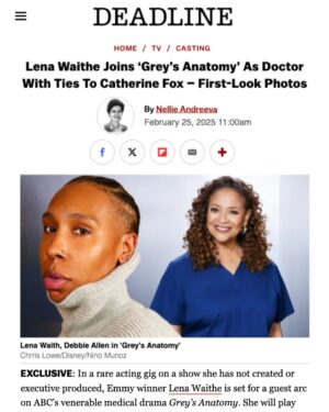 Lena Waithe Instagram - Welcome to Grey Sloan, Lena!