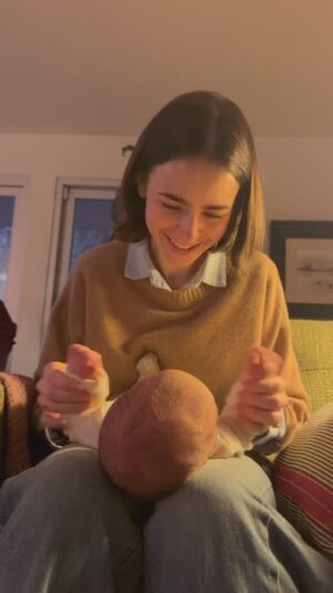 Lily Collins Instagram - Tove beginning her musical education...