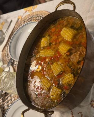 Lorraine Toussaint Instagram - Hot corn bread and a hearty post thanksgiving chicken and smoked duck vegetable soup on a cold country day. Perfection ❤️
