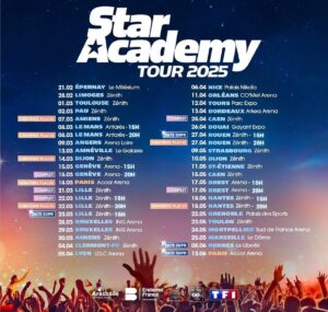 Lucie Bernardoni Instagram - 🔥 J’ai la joie de vous annoncer que je ferai de nouveau partie comme l’année dernière, de l’équipe artistique de la tournée @staracademytf1 2025 aux côtés de toutes les équipes qui travaillent déjà pour vous offrir un show mémorable.

💜 J’ai hâte de vous présenter ici toutes les personnes qui travaillent sur le spectacle 
dès que les répétitions commenceront avec 9 artistes qui vont vous impressionner 🥹

@marinedmusique 
@ebonyqueensheba 
@cha_doree26 
@francklenar 
@emmaaamusic__ 
@margueritecommelafleur_ 
@ulyssesaragasmusic 
@maia_wojcik 
@maureenvltt 

🥹 Hâte que vous retrouviez la troupe avec les musiciens et les danseurs sur les routes de France, de Suisse et de Belgique. 

Je serai présente régulièrement sur les dates de la tournée.

🎭Mise en scène @alextrovato 
🎵 Direction musicale @davidberlandparis 
🕺 Chorégraphies @angelorecchia 

💡Vous pouvez suivre la préparation de la tournée et la tournée avec la quotidienne Tournée #staracademy tous les jours sur @tf1plus 

@arachneeproductions @benjourdain 

@mathieuvergne 
@endemolfr
@jeanlouistv @tf1 
@sonymusicfrance @columbiafrance 
@tf1_musique 

Photo 1 Jp Pariente @sipa.press
Stylisme @mathieubarthelatcolin 
Robe @viviennalorikeet 

Hair by @ludovic.chapalain pour @franckprovostparis 
Makeup 💄 @catillonvirginie_makeup