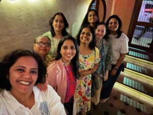 Madhurani Gokhale Instagram - Nonstop chatter and laughter..! Just like we used to do it in the off periods…. My School friends 
What a lovely evening..!