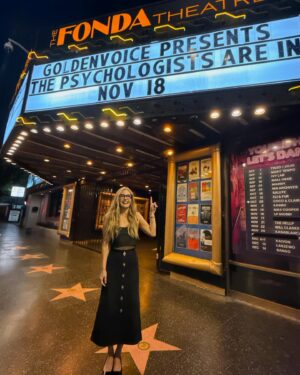 Maggie Lawson Instagram - Thank you #Psych-o’s for helping @omundson and I podcast the s**t out of it at our first live show in LA. And thank you @joelmchale for being one of the greatest humans on planet earth. It was a very special night. We love you Psych-o’s.💚