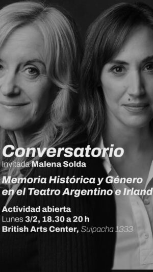 Malena Solda Instagram - Este lunes, 18.30hrs. No se pierdan esta charla súper interesante junto a la directora irlandesa Louise Lowe. Vamos a hablar de lo que es la memoria histórica y género en el teatro, argentino e irlandés.
Louise hace un trabajo interesantísimo en la escena actual irlandesa y es un honor que la Embajada @irlandaenargentina me haya convocado. 
@louiseloweanu