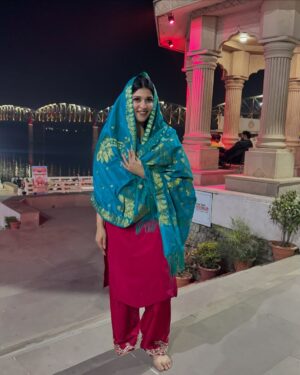 Mannara Instagram - #HappyVasantPanchami 🌼✨ Today, I feel blessed beyond words as I got the chance to experience the divine essence of Banaras, standing by the holy Ganga at the peaceful Namo ghat . In moments like these, you realize that God’s grace unfolds in the most miraculous ways. His presence is everywhere, and today, I felt His blessing in the purest form. 🙏💛 May this day bring peace, prosperity, and positivity to all.