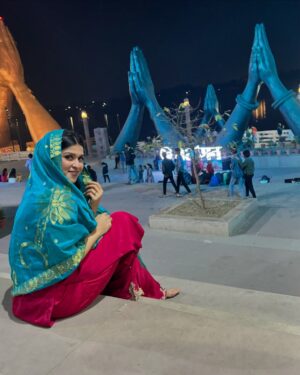 Mannara Instagram - #HappyVasantPanchami 🌼✨ Today, I feel blessed beyond words as I got the chance to experience the divine essence of Banaras, standing by the holy Ganga at the peaceful Namo ghat . In moments like these, you realize that God’s grace unfolds in the most miraculous ways. His presence is everywhere, and today, I felt His blessing in the purest form. 🙏💛 May this day bring peace, prosperity, and positivity to all.