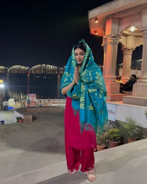Mannara Instagram - #HappyVasantPanchami 🌼✨ Today, I feel blessed beyond words as I got the chance to experience the divine essence of Banaras, standing by the holy Ganga at the peaceful Namo ghat . In moments like these, you realize that God’s grace unfolds in the most miraculous ways. His presence is everywhere, and today, I felt His blessing in the purest form. 🙏💛 May this day bring peace, prosperity, and positivity to all.