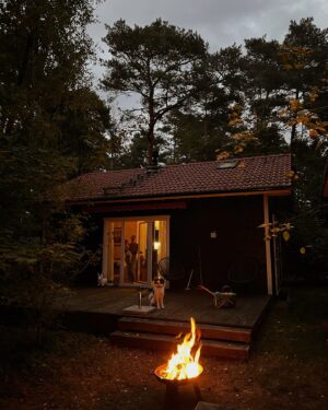 Maria Ehrich Instagram - Cottage core. 🍁 Ich hab Manu neulich gefragt, welche Jahreszeit ich für ihn wäre, wenn er wählen müsste. Er meinte „ein goldener, gemütlicher Herbst“ - und ich stimme von ganzem Herzen zu. Der Sommer war traumhaft und ich bin so froh ihn diesmal zu Hause verbracht zu haben, aber Herbst macht mich einfach so glücklich. Kerzenschein, Bücher verschlingen (… und Bücher schreiben…;)), Strickpullis ohne schlechtes Gewissen tragen, Tee schlürfen, Kaminfeuer anstarren. Könnte ewig weitermachen. Ist aber auch besonders schön in unserem kleinen Häuschen gerade. Heute Nachmittag geht’s wieder in die Stadt. Da lieb ich es zu dieser Jahreszeit aber auch. 

Übrigens, das Grundstück neben unserem ist glaub ich verzaubert. Da war schon seit Jahren niemand mehr und, obwohl alles etwas verwildert, blühen die Rosen noch und es schwimmt sogar noch ein Goldfisch im Teich. Von den Rehen die da ständig auf leisen Hufen umherstreifen mal ganz abgesehen. Dem Fisch will ich mich aber ein bisschen annehmen, kenne mich allerdings überhaupt nicht aus. Wer hat Goldfische? Was macht man im Winter mit denen? Muss ich zusätzlich Futter besorgen? Ein Teich auf unserem Grundstück kommt nicht in Frage, aber ich will den Kleinen nicht sich selbst überlassen. Wird ja schließlich kalt! 💫🪶🍂🍁
