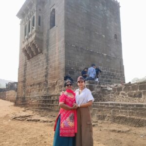 Meera Joshi Instagram - "A day well spent at the birthplace of the legendary Chhatrapati Shivaji Maharaj! I'm still reeling from the experience of visiting the cradle of this iconic figure. What made it even more special was seeing my mother, who's above 60 and bravely managing knee problems, trek the fort and Lenyadri caves with so much enthusiasm. Her determination and spirit are truly inspiring! The historic Shivneri Fort, where Raje was born, is a testament to his courage and legacy. Inside the fort, we visited the beautiful temple dedicated to Goddess Shivai Devi, after whom Chatrapati Shivaji Maharaj was named. The temple is a serene spot, surrounded by the majestic hills and valleys of the Sahyadri range. Feeling grateful for this opportunity to connect with history and create memories with my mother. 
....
#ShivajiMaharaj #ShivneriFort #LenyadriCaves #FamilyMemories #HistoryComesAlive #shivaji #shivajimaharaj #shivajimaharajhistory #shivajiraje #shivba #shivajimaharajstatus #raja #raje #shivneri #shivnerifort #killa #meerajoshi #cradle #birthplace #history #king #junnar