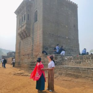 Meera Joshi Instagram - "A day well spent at the birthplace of the legendary Chhatrapati Shivaji Maharaj! I'm still reeling from the experience of visiting the cradle of this iconic figure. What made it even more special was seeing my mother, who's above 60 and bravely managing knee problems, trek the fort and Lenyadri caves with so much enthusiasm. Her determination and spirit are truly inspiring! The historic Shivneri Fort, where Raje was born, is a testament to his courage and legacy. Inside the fort, we visited the beautiful temple dedicated to Goddess Shivai Devi, after whom Chatrapati Shivaji Maharaj was named. The temple is a serene spot, surrounded by the majestic hills and valleys of the Sahyadri range. Feeling grateful for this opportunity to connect with history and create memories with my mother. 
....
#ShivajiMaharaj #ShivneriFort #LenyadriCaves #FamilyMemories #HistoryComesAlive #shivaji #shivajimaharaj #shivajimaharajhistory #shivajiraje #shivba #shivajimaharajstatus #raja #raje #shivneri #shivnerifort #killa #meerajoshi #cradle #birthplace #history #king #junnar