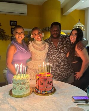 Melody Thornton Instagram - Remember when I was workin on a dress from old lady knits I found from the thrift store…💃🏽I love it 🥰 Thank you @andreasweetdesserts for my CAKES 😍not only were they beautiful they were sooooo good! Thank you  @casitamiademita and @fawchouse thank you to my family for taking the time to be with me in paradise ❤️