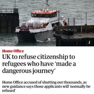 Nadia Whittome Instagram - What’s the point in refusing citizenship to refugees who have ‘made a dangerous journey’?

What’s the point in publishing footage of people being deported?

I’m sorry to say that this is simply a continuation of the performative cruelty we saw from the Conservatives.

The new Home Office guidance means that some refugees will never be allowed to feel secure and safe in their homes.

These people are already here. We’ve agreed they are refugees. Why refuse them citizenship simply because they took the only route that was available to them?

In an increasingly volatile world, taking a leaf from the far-right playbook will never end well - for any of us.

Our party and the British public - 75% of whom believe Britain should offer refuge to those fleeing war and persecution - are better than this.