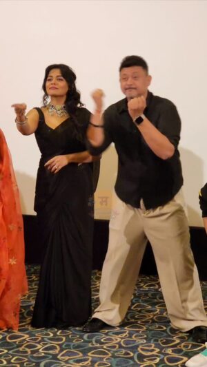 Namrata Sambherao Instagram - चिकी चिकी बुबूम बुम movie song launch event 

#celebrities #actress #reels #prarthanabehere #songlaunch