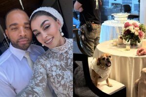 Natacha Karam Instagram - I got (fake) married on tv and it was as fun as it looks! What a magical day this was @jstewiii . I’ll remember this day forever 🥰Cleo even made it into @911lonestar after five years of being there every day- she’s immortalised 😍. Hope you enjoyed the episode , thank you for all your support.. can’t believe there’s only two episodes left😭😭 For someone who really hates goodbyes.. this was an interesting career choice 😅 sending love to you all ✨✨❤️