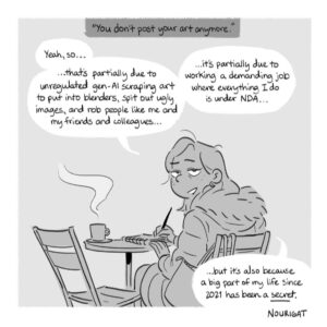 Natalie Nourigat Instagram - New comic posted on BlueSky! Link in profile. 

⚠️ Big trigger warning for fertility / infertility. ⚠️