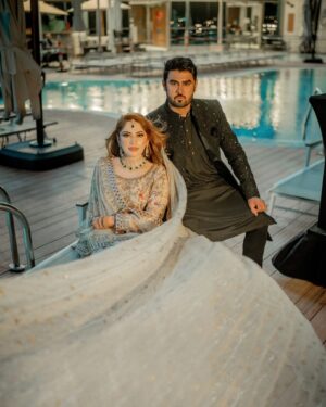 Neelam Muneer Instagram - Wherever we are destined to go - to the midst of the crowd or its at the end of the world, I will follow you!🤍♾️
MUA: @sanasarahsalon x @stylebywardakayani 
Jewellery: @nationaljewellersofficial x @stylebykiranraza 
Outfit: @parniyaanbyayesha 
Groom outfit: @edgerepublicofficial 
Photo: @abdulsamadzia
