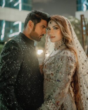 Neelam Muneer Instagram - Wherever we are destined to go - to the midst of the crowd or its at the end of the world, I will follow you!🤍♾️
MUA: @sanasarahsalon x @stylebywardakayani 
Jewellery: @nationaljewellersofficial x @stylebykiranraza 
Outfit: @parniyaanbyayesha 
Groom outfit: @edgerepublicofficial 
Photo: @abdulsamadzia