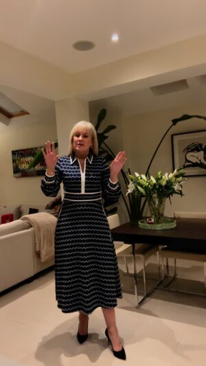 Nicki Chapman Instagram - Chappers catwalk

This time THE most comfy dress. Pity I can’t say the same about the shoes 🤣

Dress @me_andem (bought not an ad) 

Glam @nikkihambi 
Hair @hairbyninanikol