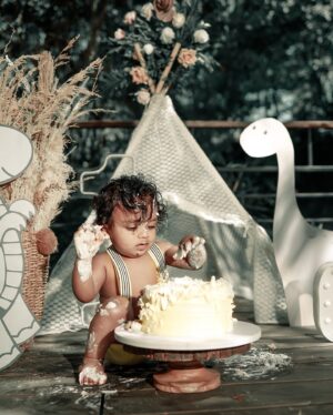 Nimmy Arun Gopan Instagram - Looking back at these pictures from your first birthday, I can’t believe how fast time has flown. It feels like I blinked, and my baby is already growing up. Happy 4th birthday to my Aaryan Kuttan 😘✨ @babyaaryan_