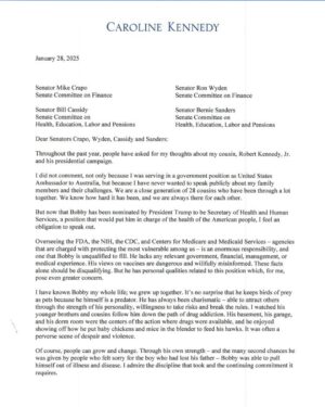Norah O'Donnell Instagram - Caroline Kennedy, the cousin of Robert F. Kennedy Jr., sent a blistering letter to senators on Tuesday — a day before his confirmation hearings — that described him as a “predator” whose actions “have cost lives.”

In the letter, the former ambassador to Australia urged senators to reject his nomination as health and human services secretary, alleging that he “preys on the desperation of parents and sick children,” as well as his own family members. Go to the link in bio for more.