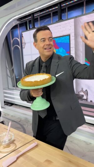 Paola Velez Instagram - Coquito cheesecake for the road. 😂 Pastry chef Paola Velez made our morning extra sweet!
