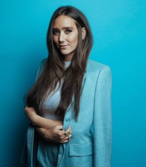 Patty Guggenheim Instagram - Pulling out the ol powder blue power suit because why not 🩵