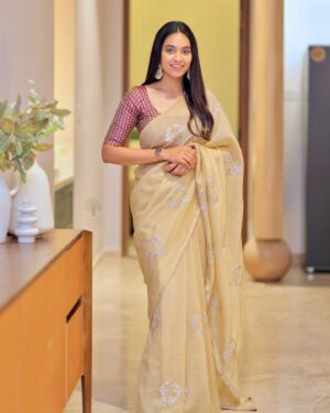Pavithra Janani Instagram - Happiness is a journey not a destination ☺️🧿

Saree @elegant_fashion_way 
Pc @rootzstudios 

#happyme #positivevibes