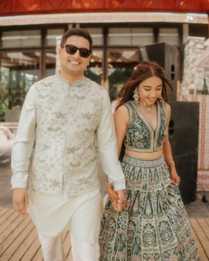 Prajakta Koli Instagram - 🌻
…
@vrishankkhanal and I are wearing custom @anitadongre ♥️
Jewels - @anitadongre 
Makeup by @shrushti_birje_23 
Hair by @sujata_hair 
Styled by @aakrutisejpal 
📷 by @the_wedding_files
@planwith.tdt