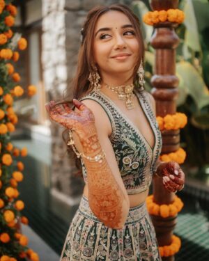 Prajakta Koli Instagram - 🌻
…
@vrishankkhanal and I are wearing custom @anitadongre ♥️
Jewels - @anitadongre 
Makeup by @shrushti_birje_23 
Hair by @sujata_hair 
Styled by @aakrutisejpal 
📷 by @the_wedding_files
@planwith.tdt