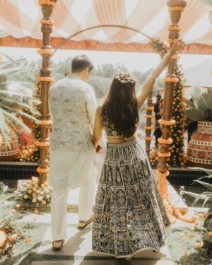 Prajakta Koli Instagram - 🌻
…
@vrishankkhanal and I are wearing custom @anitadongre ♥️
Jewels - @anitadongre 
Makeup by @shrushti_birje_23 
Hair by @sujata_hair 
Styled by @aakrutisejpal 
📷 by @the_wedding_files
@planwith.tdt