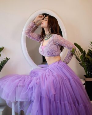 Priyanka Khera Instagram - Her aura is made of poetry💜 
Wearing @the_adhya_designer 
#Priyankakhera
