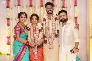 Ramya Pandian Instagram - My little brother @parasu_pandian got married, but to me, he’ll always be my 6-feet-tall baby😘 It’s hard to put into words how happy I feel….he has always been such a wonderful child that we often wondered, ‘How can a kid be this mature and never troublesome at all?’ He has made us proud every step of the way and has now grown into a man of great values.

And for his beautiful heart, God has gifted him the bestestttt life partner our sweet Aishwarya @just.aish.things . Our family is beyond happy to have an angel for our gem♥️ Aishu, we love you, and we love your family even more! Can’t wait to create endless happy memories together as one big family♥️♥️😍😍🥰🥰😘😘💃🏻💃🏻

Heart is so full.
Wishing my dear sweethearts a lifetime of love and happiness! ❤️

HAPPY MARRIED LIFE♥️

@shanthyduraipandiyan 
@lovel.dhawan 
@tripurasundari_12 
@wherenxt.dxb 
@gowtham.ags 

#family #wedding #fun