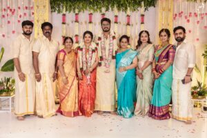 Ramya Pandian Instagram - My little brother @parasu_pandian got married, but to me, he’ll always be my 6-feet-tall baby😘 It’s hard to put into words how happy I feel….he has always been such a wonderful child that we often wondered, ‘How can a kid be this mature and never troublesome at all?’ He has made us proud every step of the way and has now grown into a man of great values.

And for his beautiful heart, God has gifted him the bestestttt life partner our sweet Aishwarya @just.aish.things . Our family is beyond happy to have an angel for our gem♥️ Aishu, we love you, and we love your family even more! Can’t wait to create endless happy memories together as one big family♥️♥️😍😍🥰🥰😘😘💃🏻💃🏻

Heart is so full.
Wishing my dear sweethearts a lifetime of love and happiness! ❤️

HAPPY MARRIED LIFE♥️

@shanthyduraipandiyan 
@lovel.dhawan 
@tripurasundari_12 
@wherenxt.dxb 
@gowtham.ags 

#family #wedding #fun
