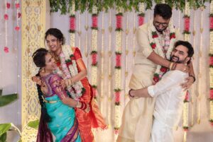Ramya Pandian Instagram - My little brother @parasu_pandian got married, but to me, he’ll always be my 6-feet-tall baby😘 It’s hard to put into words how happy I feel….he has always been such a wonderful child that we often wondered, ‘How can a kid be this mature and never troublesome at all?’ He has made us proud every step of the way and has now grown into a man of great values.

And for his beautiful heart, God has gifted him the bestestttt life partner our sweet Aishwarya @just.aish.things . Our family is beyond happy to have an angel for our gem♥️ Aishu, we love you, and we love your family even more! Can’t wait to create endless happy memories together as one big family♥️♥️😍😍🥰🥰😘😘💃🏻💃🏻

Heart is so full.
Wishing my dear sweethearts a lifetime of love and happiness! ❤️

HAPPY MARRIED LIFE♥️

@shanthyduraipandiyan 
@lovel.dhawan 
@tripurasundari_12 
@wherenxt.dxb 
@gowtham.ags 

#family #wedding #fun