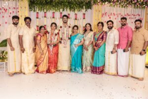 Ramya Pandian Instagram - My little brother @parasu_pandian got married, but to me, he’ll always be my 6-feet-tall baby😘 It’s hard to put into words how happy I feel….he has always been such a wonderful child that we often wondered, ‘How can a kid be this mature and never troublesome at all?’ He has made us proud every step of the way and has now grown into a man of great values.

And for his beautiful heart, God has gifted him the bestestttt life partner our sweet Aishwarya @just.aish.things . Our family is beyond happy to have an angel for our gem♥️ Aishu, we love you, and we love your family even more! Can’t wait to create endless happy memories together as one big family♥️♥️😍😍🥰🥰😘😘💃🏻💃🏻

Heart is so full.
Wishing my dear sweethearts a lifetime of love and happiness! ❤️

HAPPY MARRIED LIFE♥️

@shanthyduraipandiyan 
@lovel.dhawan 
@tripurasundari_12 
@wherenxt.dxb 
@gowtham.ags 

#family #wedding #fun