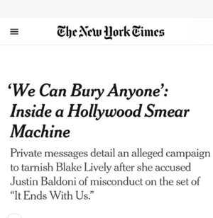 Robyn Lively Instagram - I urge everyone to read The NY Times article in its entirety. It calls out those behind the ruthless and nefarious smear campaign that aimed to take down my sister. It also highlights the truth and what really happened, what she actually endured during the filming of It Ends With Us. 
We live in an age where we have access to people’s personal lives like never before — especially actors. It makes us feel like we know them. We see them on social media, watch clips of them, and make snap decisions about their character. The only reason I can comment on this is because I’m guilty of it too. We all are. The truth is - we don’t know them. 
But I do know my sister. She is one of the kindest, most honest and loving humans I know. Blake isn’t a villain. She’s a mama bear to her core, a loving and supportive wife, a sister, a friend, and someone who worked her ass off on a film in abominable working conditions. You can certainly disagree with the marketing campaign if you want. Mistakes were made, but she isn’t the creative behind these decisions and shouldn’t shoulder the sole responsibility for them. 
The “truth” in the tabloids is hardly ever what you think. But honesty prevails. Today is a good day. My gratitude is boundless for your kindness here and consideration for my sister. I’m so proud of her. Proud that she has handled herself with such grace and didn’t cave, that she didn’t allow herself to be silenced in the face of adversity and lies. I hope this gives others the strength to do the same.