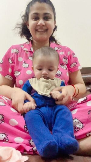 Ruchi Savarn Instagram - We are four months old now and can’t keep calm🍼🍼🍼Don’t miss the giggle🤩 #Ruan