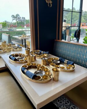 Rumana Nazarali Instagram - Going for a Rajasthani and Gujarati thali is always a special meal as mom loves it so this time we decided to visit @rasotsavindia at @lulumallbengaluru. This unlimited veg thali has delicious options and the service is so good that you are definitely going to over eat, we did❤️ 

I loved the ambiance and aesthetic of the restaurant but service will always be a highlight for me at such restaurants and they did a great job at it. The pricing is different for weekdays and weekends and it’s available for both lunch and dinner