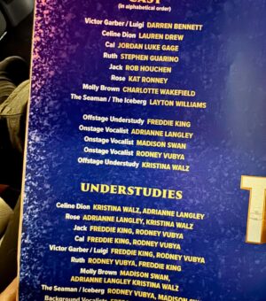 Sally Phillips Instagram - Mother-son bonding on the maiden voyage of #Titanique the musical in which Celine Dion remembers not going down with the ship. Big gay energy, wonderful cast (and audience) and a happy ending at last for Jack and Rose.🌹 🚢🚪🍆🎤🎤🎤🎤🎤🎵✨⭐️🌟🤩