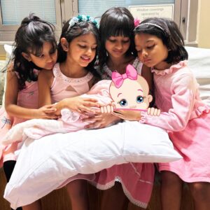 Sandra Thomas Instagram - Our hearts are full! 💖 🎊✨
We joyfully welcome our third baby girl- Zarabelle Raj Matthew 💕. Filling our home with even more love and laughter. Grateful beyond words! 💕  #TripleTheJoy #GirlGang